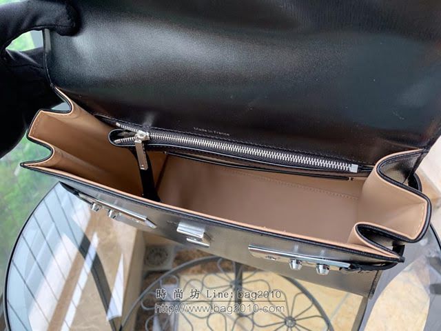 DELVAUX女包 比利時品牌 Tempete手袋 柔軟牛皮 德爾沃女手提包 中號手拎包 Delvaux單肩斜挎包 TP0028黑銀扣  fcs1226